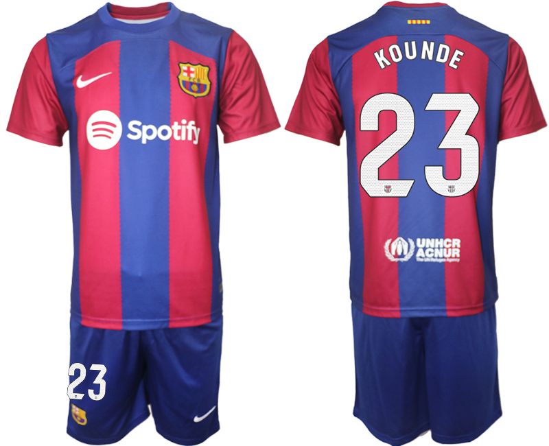 Men 2023-2024 Club Barcelona home red #23 Soccer Jersey